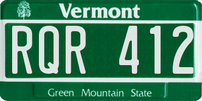 VT license plate RQR412