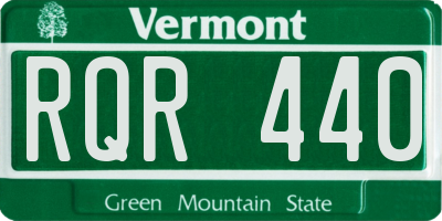 VT license plate RQR440