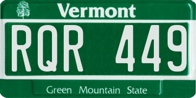 VT license plate RQR449