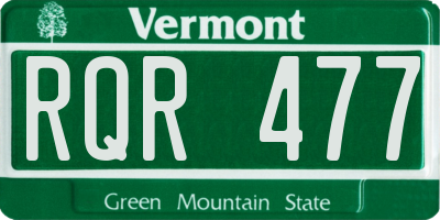 VT license plate RQR477