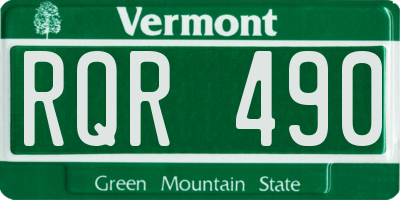 VT license plate RQR490