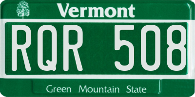VT license plate RQR508