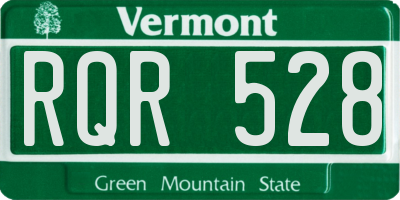 VT license plate RQR528