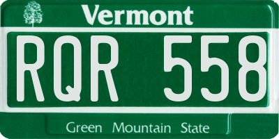 VT license plate RQR558
