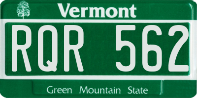 VT license plate RQR562