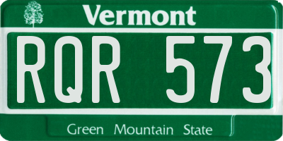 VT license plate RQR573