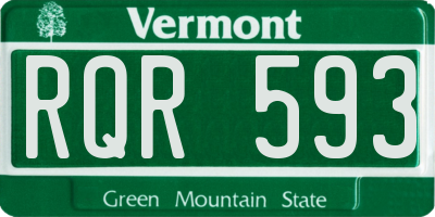 VT license plate RQR593