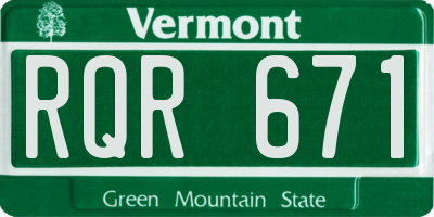 VT license plate RQR671