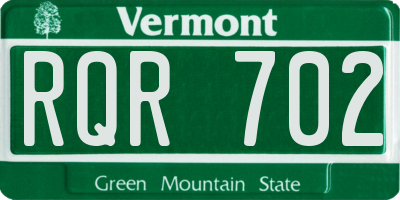 VT license plate RQR702
