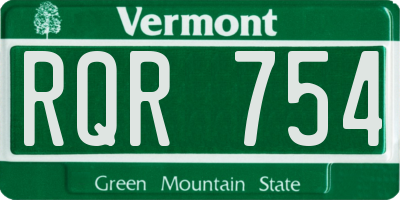 VT license plate RQR754