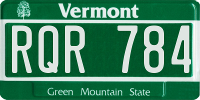 VT license plate RQR784