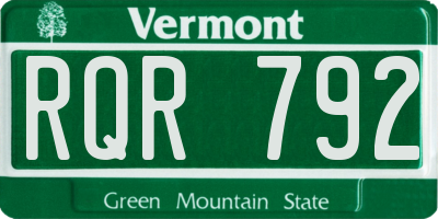 VT license plate RQR792