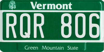 VT license plate RQR806