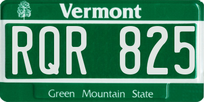 VT license plate RQR825
