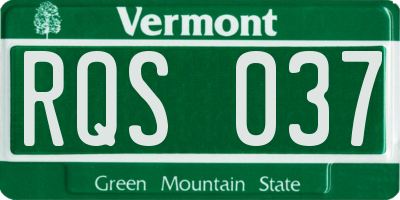 VT license plate RQS037