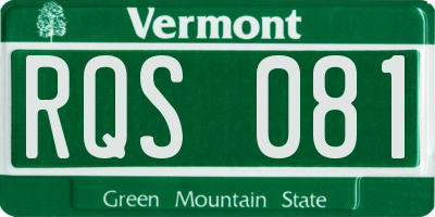 VT license plate RQS081