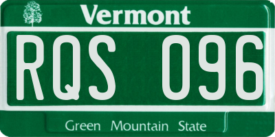 VT license plate RQS096