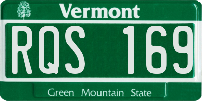VT license plate RQS169
