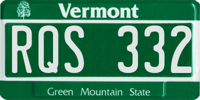 VT license plate RQS332