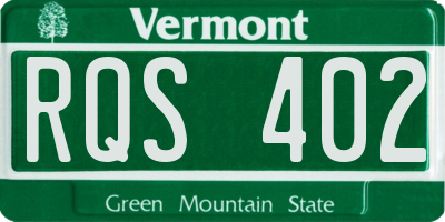 VT license plate RQS402