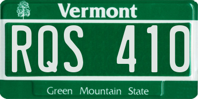 VT license plate RQS410