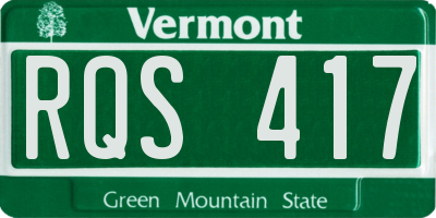 VT license plate RQS417