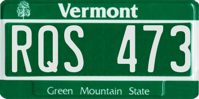 VT license plate RQS473