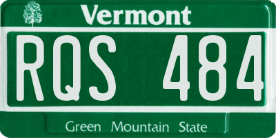 VT license plate RQS484