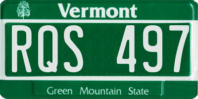 VT license plate RQS497