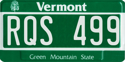 VT license plate RQS499