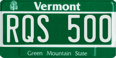 VT license plate RQS500