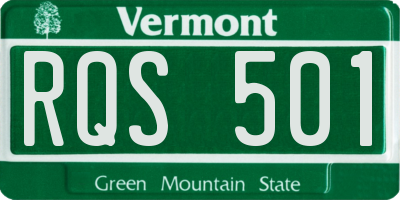 VT license plate RQS501