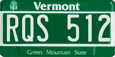 VT license plate RQS512