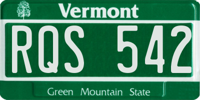 VT license plate RQS542