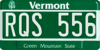 VT license plate RQS556