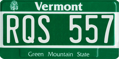 VT license plate RQS557
