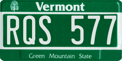 VT license plate RQS577
