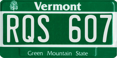 VT license plate RQS607