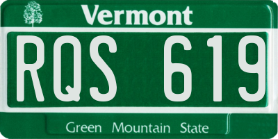 VT license plate RQS619