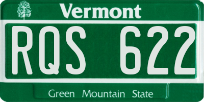 VT license plate RQS622