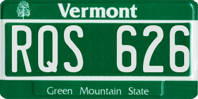 VT license plate RQS626