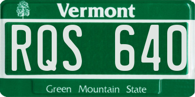 VT license plate RQS640