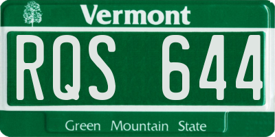 VT license plate RQS644