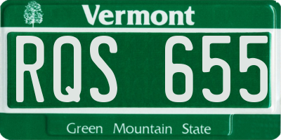 VT license plate RQS655