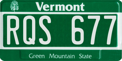 VT license plate RQS677