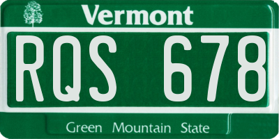 VT license plate RQS678