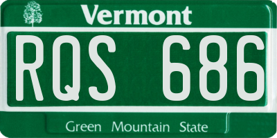 VT license plate RQS686