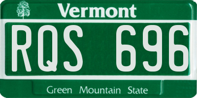 VT license plate RQS696