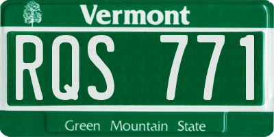 VT license plate RQS771