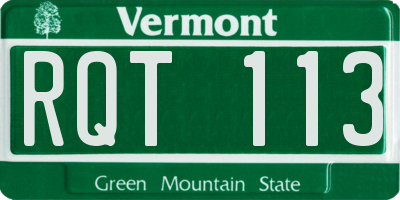 VT license plate RQT113